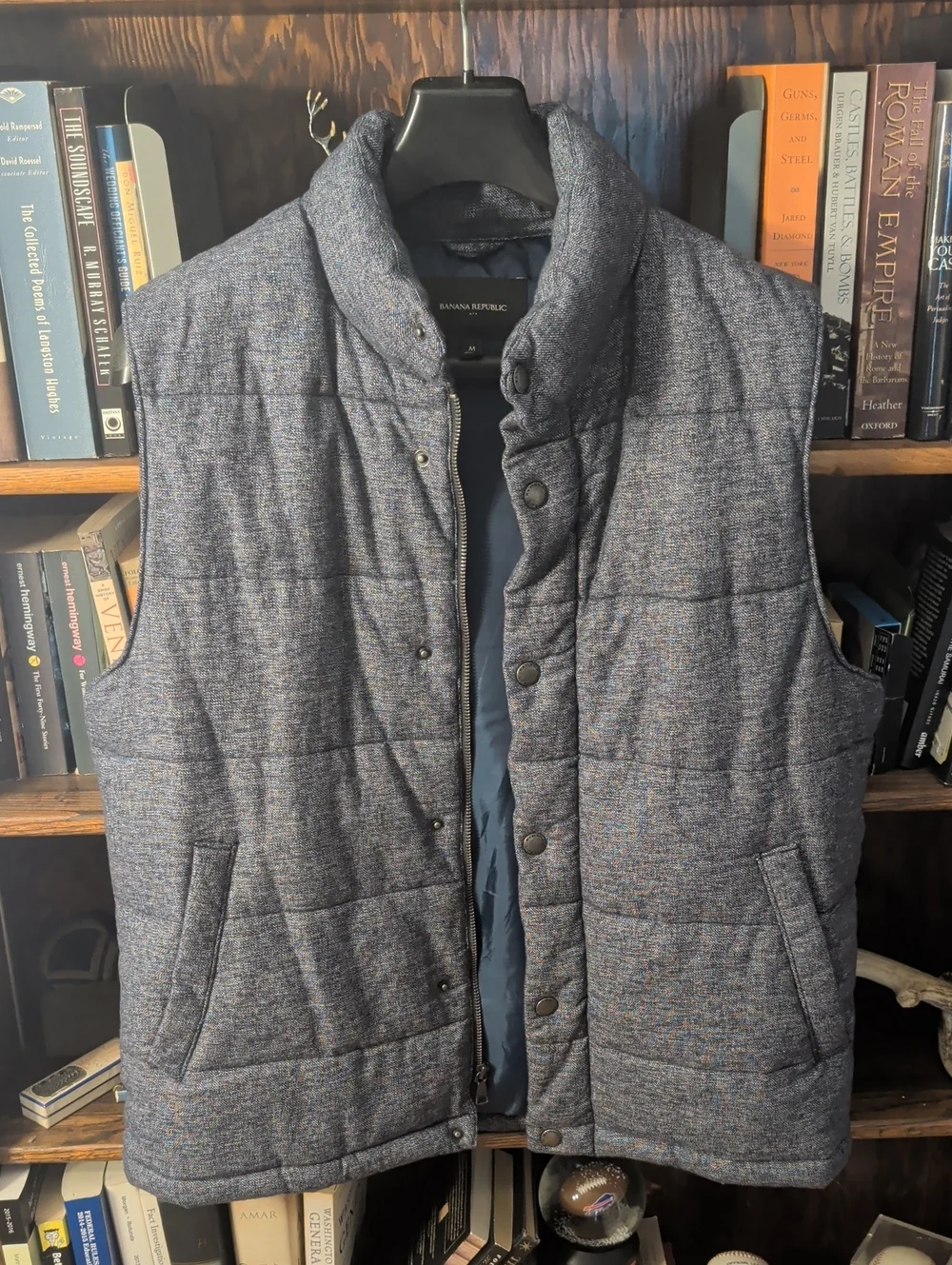 Banana Republic Quilted  Vest in Heathered Blue